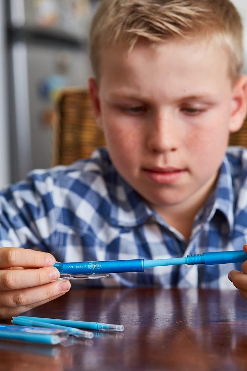 Pilot Frixion Clicker Roller Ball Pen, 0.7 mm Tip Size, Light Blue- Pack Of 05